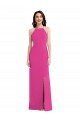 Affordable Open Back High Neck Halter Trumpet Formal Crepe Bridesmaid Dress / Prom Dress