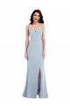 Affordable Flattering Trumpet Maxi Formal Crepe Bridesmaid Dress / Prom Dress with Front Slit