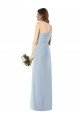Affordable One Shoulder Crepe Trumpet Bridesmaid Dress / Prom Dress with Front Slit
