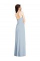 Affordable Strapless Scoop Back Maxi Formal Crepe Bridesmaid Dress / Prom Dress with Front Slit
