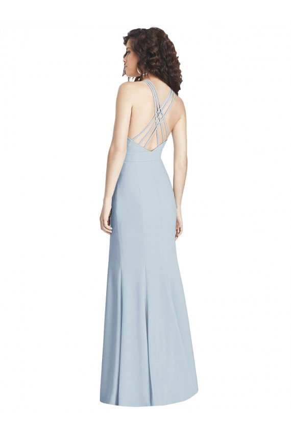 Affordable Criss Cross Open Back Trumpet Bridesmaid Dress / Prom Dress