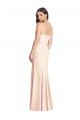 Affordable Seamed Bodice Crepe Trumpet Bridesmaid Dress / Prom Dress with Front Slit