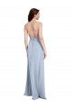 Affordable Fit and Flare High Neck Formal Crepe Bridesmaid Dress / Prom Dress with Side Slit