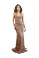 Affordable Floral Patterned Backless V-Neckline Sequin Formal Bridesmaid Dress / Prom Dress
