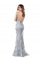 Affordable Silver V-Neckline Backless Floral Patterned Sequin Formal Bridesmaid Dress / Prom Dress