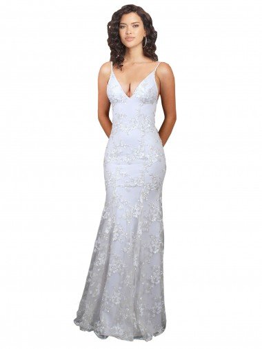 Affordable V-Neckline Backless Floral Patterned Sequin Formal Bridesmaid Dress / Prom Dress