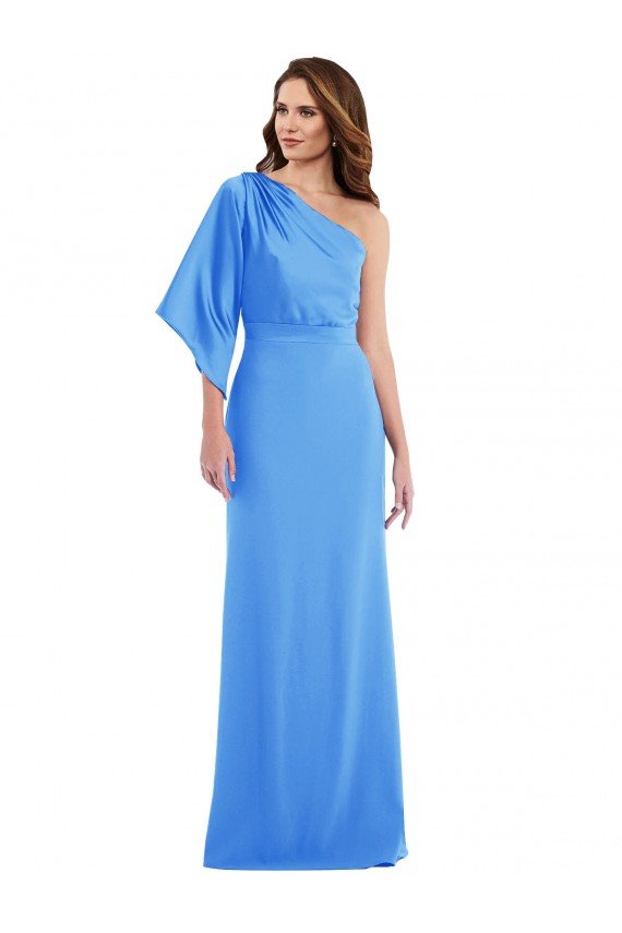 Affordable One Shoulder Bell Sleeves Trumpet Bridesmaid Dress / Prom Dress