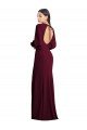 Affordable Puff Sleeves Long Maxi Briddesmaid Dress with Cutout Tie Back