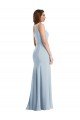 Affordable Bold One Shoulder Trumpet Maxi Formal Crepe Bridesmaid Dress / Prom Dress