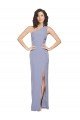 Affordable Floor Length One Shoulder Formal Crepe Bridesmaid Dress / Prom Dress with Pencil Skirt and Side Split