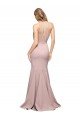 Affordable Long Sweetheart Formal Crepe Bridesmaid Dress / Prom Dress with High Neck Illusion Tulle Details
