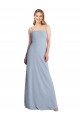 Affordable Straight Neckline Crepe Slip Bridesmaid Dress / Prom Dress with Strappy Back