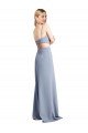 Affordable Feminine Scoop Neckline Long Crepe Slip Bridesmaid Dress / Prom Dress 