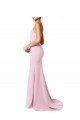 Affordable Square Neck Criss Cross Open Back Slim Crepe Bridesmaid Dress / Prom Dress with Spaghetti Straps