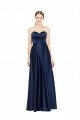 Affordable Floor Length Sweetheart Neckline Formal Stretch Satin Bridesmaid Dress with Belt