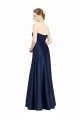 Affordable Floor Length Sweetheart Neckline Formal Stretch Satin Bridesmaid Dress with Belt