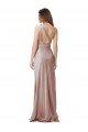 Affordable One Shoulder Black-Tie Floor Length Long Formal Stretch Satin Bridesmaid Dress / Prom Dress