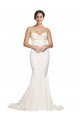 Affordable Strapless Cowl Neck Sweep Train Formal Stretch Satin Bridesmaid Dress / Prom Dress