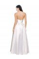 Affordable Full Length Strapless V-Cutout Formal Stretch Satin Bridesmaid Dress / Prom Dress