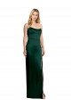 Affordable Scooped Strapless Neckline Stretech Satin Bridesmaid Dress / Prom Dress with Side Slit