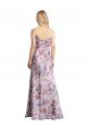 Affordable Draped Cowl Neck Long Printed Formal Stretch Satin Bridesmaid Dress