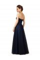 Affordable Elegant Lace and Tulle Long Strapless Bridesmaid Dress