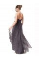Affordable Long Sweetheart Tulle Bridesmaid Dress with Shirred Criss Cross Bodice