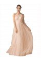 Affordable Illusion One Shoulder Tulle Bridesmaid Dress with Shirred Bodice