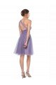 Affordable One Shoulder Short Knee Length Tulle Bridesmaid Dress