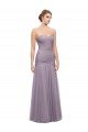 Affordable Draped Long Mermaid Sweetheart Tulle Bridesmaid Dress