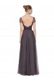 Affordable Sweetheart Neckline Long Tulle Bridesmaid Dress with Straps