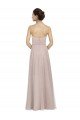 Affordable Long Strapless Tulle Bridesmaid Dress with Pleated Bodice