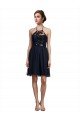Affordable High Neck Illusion Bodice Bridesmaids Dress