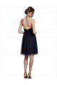 Affordable High Neck Illusion Bodice Bridesmaids Dress