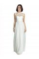 Affordable High Neckline Long Tulle Bridesmaid Dress with Illusion Front