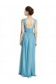 Affordable Floor Length Inverted V-Neck Tulle Bridesmaids Dress
