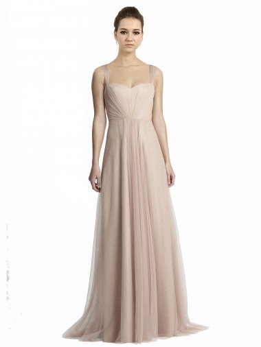 Affordable Sweetheart A-Line Tulle Draped Bridesmaid Dress