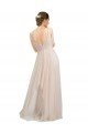 Affordable Scooped Neckline Long Tulle Bridesmaid Dress with Open Back