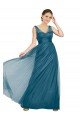 Affordable Long V-Neck Soft Tulle Bridesmaid Dress