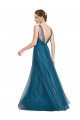 Affordable Long V-Neck Soft Tulle Bridesmaid Dress