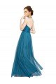 Affordable High Neck Halter Pleated A-Line Tulle Bridesmaid Dress