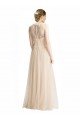 Affordable Full Length Tulle Bridesmaid Dress with Corded Lace Over Sweetheart Neckline