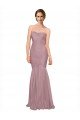 Affordable Mermaid Strapless Tulle Bridesmaid Dress with All Over Pleats