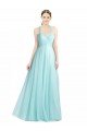 Affordable Ruched Sweetheart Neckline A-Line Tulle Bridesmaid Dress with Tie Open Back