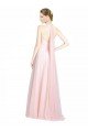 Affordable Ruched Sweetheart Neckline A-Line Tulle Bridesmaid Dress with Tie Open Back