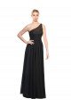 Affordable Ruched One Shoulder Tulle A-Line Bridesmaid Dress