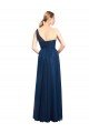 Affordable Ruched One Shoulder Tulle A-Line Bridesmaid Dress