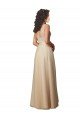 Affordable Long Tulle Bridesmaid Dress with Embroidery and Beading