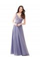 Affordable Sweetheart Tulle Bridesmaid Dress with Fully Embroidered V-Neck Bodice