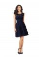 Affordable Short Bateau Neck Tulle Cocktail Bridesmaid Dress with Lace Bodice